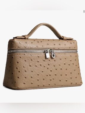NEW - Rejolly Beige Crossbody Bag Pouch Purse Synthetic Ostrich Leather